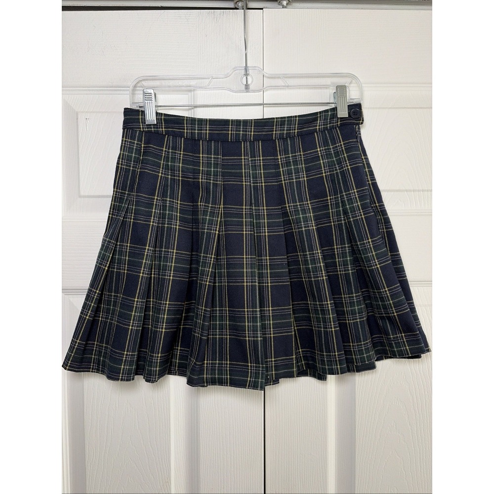 Y2K Forever 21 Plaid Pleated Mini Skirt Womens Size M Academia Goth Schoolgirl